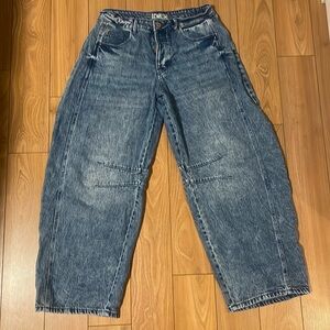 REWASH WOMENS BARREL FIT JEANS